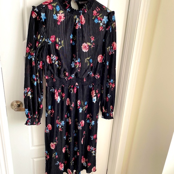 Black and Pink Floral Maxi Dress - Picture 1 of 6
